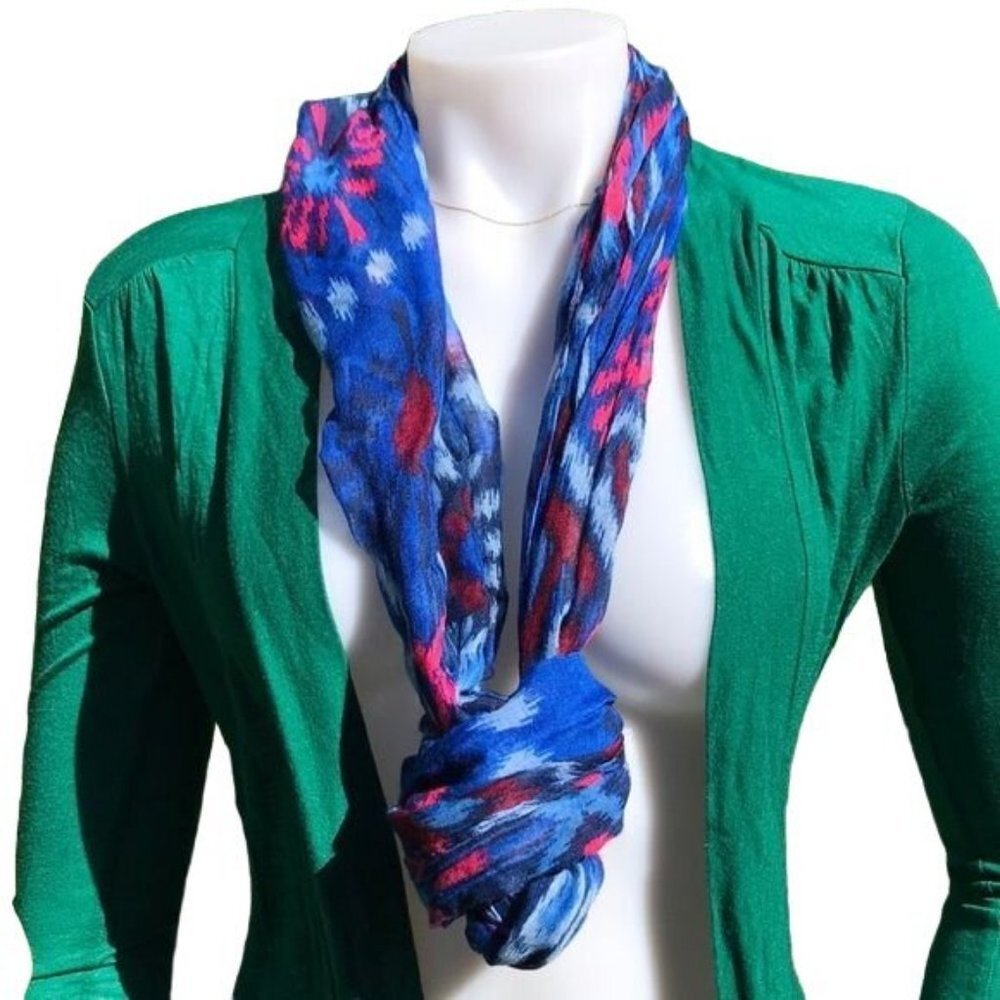Blue & Pink Infinity Scarf Sheer Lightweight Extra Wide One Size - Picture 3 of 8